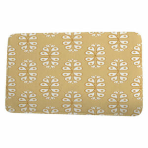 Upscale Getaway Wacky Paisley Geometric Print Bath Mat, Yellow, 17"x24