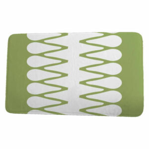 Upscale Getaway Zipped Geometric Print Bath Mat, Green, 17"x24"