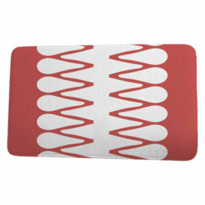 Upscale Getaway Zipped Geometric Print Bath Mat, Orange/Coral, 17"x24"