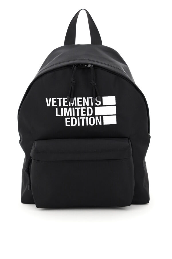 VETEMENTS LIMITED EDITION LOGO BACKPACK OS Black, White Technical