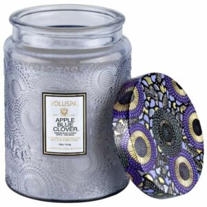 VOLUSPA Apple Blue Clover Glass Jar Candle 18 oz/ 510 g 1-wick Candle