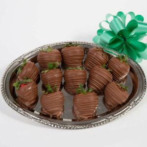 Valentine's Day Chocolate Covered Strawberries Gift Basket - Belgian Milk Chocolate Covered Strawberries by GiftBasket.com