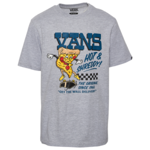 Vans Boys Vans Pizza T-Shirt - Boys' Grade School Grey/Blue Size S