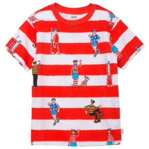 Vans Boys Vans x Wheres Waldo All Over Print T-Shirt - Boys' Preschool White/Red Size 5