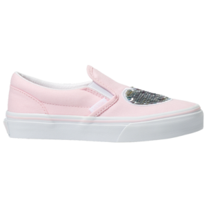 Vans Girls Vans Classic Slip On Seq Patch - Girls' Preschool Skate Shoes Pink/White/Multi Size 13.5