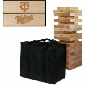 Victory Tailgate Minnesota Twins Giant Wooden Tumble Tower Game Navy Blue/Red - Outdoor Games at Academy Sports