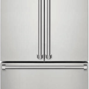 Viking 5 4 Piece Kitchen Appliances Package with French Door Refrigerator, Electric Range, Over the Range Microwave and Dishwasher in Stainless Steel