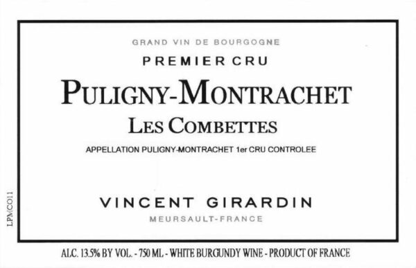 Vincent Girardin 2017 Puligny-Montrachet Les Combettes Premier Cru - Chardonnay White Wine