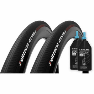 Vittoria Corsa G2.0 TL 25c & Sealant - 80ml x2 - Full Black