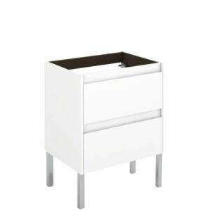 WS Bath Collections Ambra 60F Base Ambra Vanities 23-7/16" Single Free Standing Vanity Cabinet Only - Less Vanity Top Glossy White Bathroom Storage