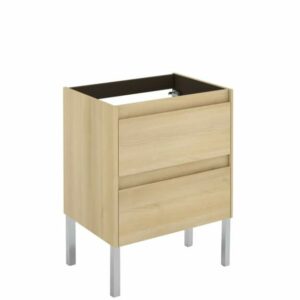 WS Bath Collections Ambra 60F Base Ambra Vanities 23-7/16" Single Free Standing Vanity Cabinet Only - Less Vanity Top Nordic Oak Bathroom Storage