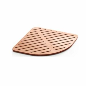 WS Bath Collections Atlantica 7231 29" Wood Corner Shower Mat Okume Wood Shower Accessories Bath Mats