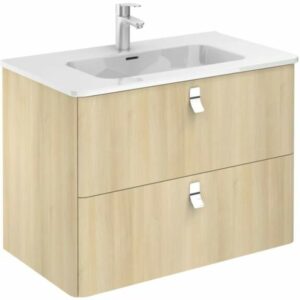 WS Bath Collections Concert 80 Concert 32" Wall Mounted Single Basin Vanity Set with Engineered Wood Cabinet and Ceramic Vanity Top Nordic Oak