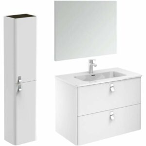 WS Bath Collections Concert 80 Pack 2 Concert 32" Wall Mounted Single Basin Vanity Set with Engineered Wood Cabinet Ceramic Vanity Top and Frameless