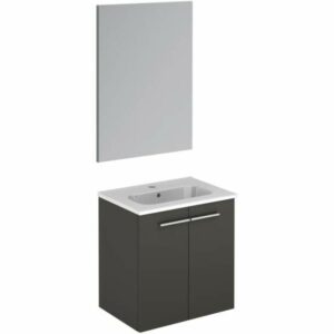 WS Bath Collections Start 50 Pack Start 20" Single Vanity Set with Engineered Wood Cabinet Ceramic Vanity Top with Integrated Sink and Mirror