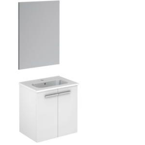 WS Bath Collections Start 50 Pack Start 20" Single Vanity Set with Engineered Wood Cabinet Ceramic Vanity Top with Integrated Sink and Mirror Gloss