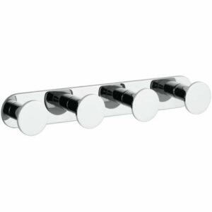 WS Bath Collections Upside 3063 Upside Quadruple Robe Hook Rack Polished Chrome Bathroom Hardware Robe Hook Rack Quadruple Hook