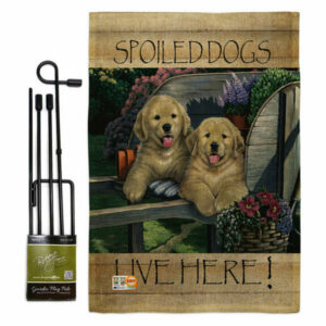 Wagging Along For The Ride Nature Pets Garden Flag Set