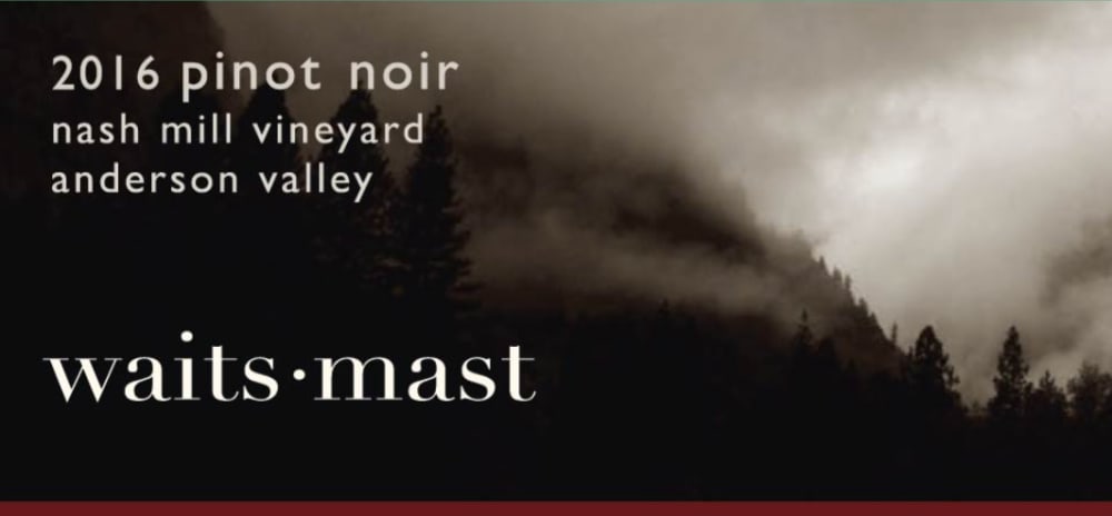 Waits-Mast Family Cellars 2016 Nash Mill Pinot Noir - Red Wine