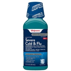 Walgreens Nighttime Severe Cold & Flu Liquid Vapor Ice - 12.0 oz