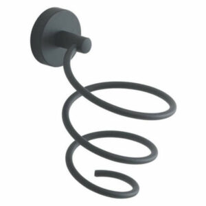 Wall Mounted Hair Dryer Holder in Matte Black