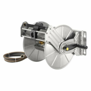 Wall/Floor Mounted Hose Reel, Stainless Steel, 130-Feet 5/8" Hose Capa