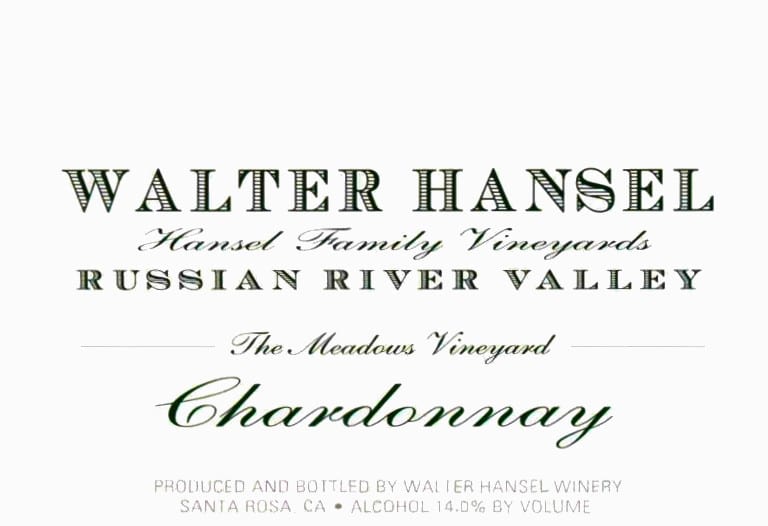 Walter Hansel 2014 Meadows Vineyard Chardonnay - White Wine