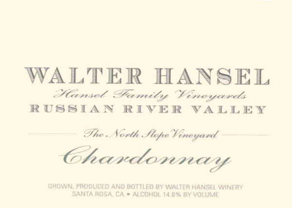 Walter Hansel 2016 North Slope Vineyard Chardonnay - White Wine