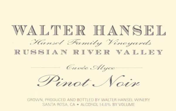 Walter Hansel 2017 Cuvee Alyce Pinot Noir - Red Wine