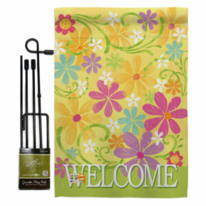 Welcome Daisy Garden Inspirational Sweet Home Garden Flag Set