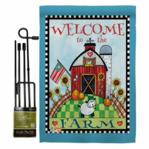 Welcome Down on the Farm Inspirational Sweet Home Garden Flag Set