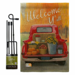 Welcome Harvest Truck Fall Harvest & Autumn Garden Flag Set