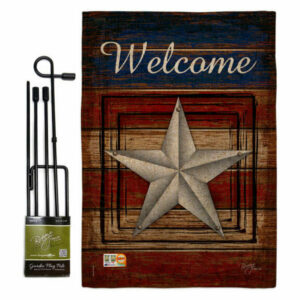 Welcome Vintage Americana Patriotic Garden Flag Set