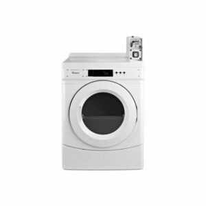 Whirlpool CED9050A 27 Inch Wide 6.7 Cu. Ft. Commercial Electric Dryer with with Factory-Installed Coin Slide and Coin Box White Commercial Laundry