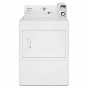 Whirlpool CEM2745F 27 Inch Wide 7.4 Cu. Ft. Commercial Electric Dryer with Factory Installed Coin Slide White Commercial Laundry Vended Dryers Front