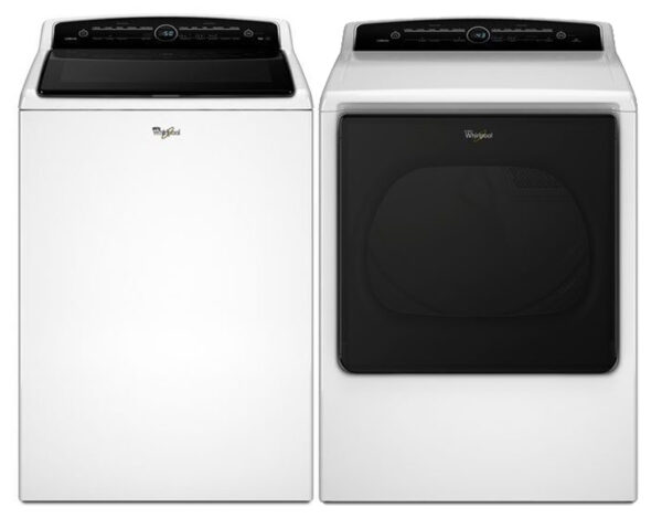 Whirlpool White Cabrio High-Efficiency Top Loading Washer with Electric Dryer