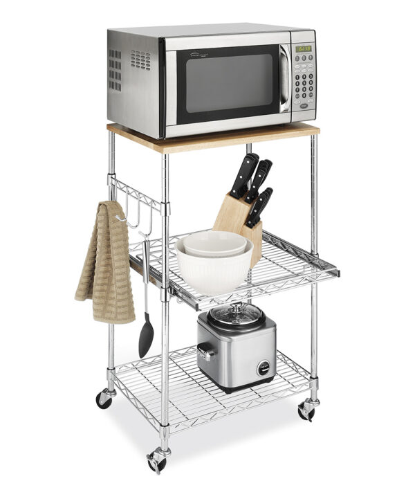 Whitmor Utility Racks - Chrome Supreme Microwave Cart