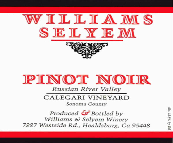 Williams Selyem 2017 Calegari Vineyard Pinot Noir - Red Wine