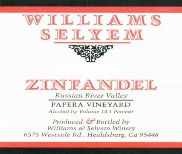 Williams Selyem 2017 Papera Vineyard Zinfandel - Red Wine