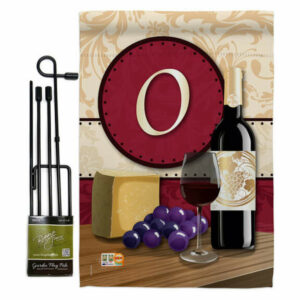 Wine O Initial Happy Hour & Drinks Wine Garden Flag Set