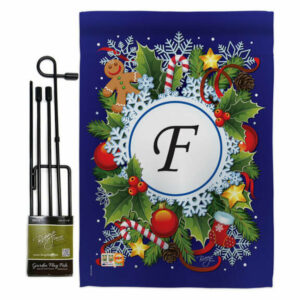 Winter F Initial Winter Winter Wonderland Garden Flag Set