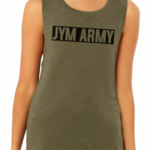Women's JYM Army Muscle Tank Heather Olive Large - Women's Tank Tops JYM Supplement Science