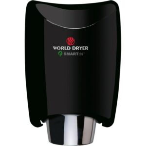World Dryer K-16.A2 SMARTdri 120 Volts 10 AMP Infrared Sensor Activated High Speed Hand Dryer - Multi Nozzle Port Black Commercial Bathroom