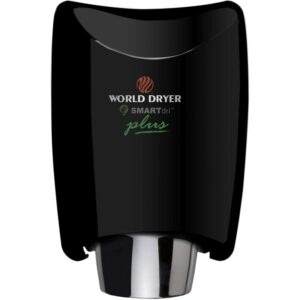 World Dryer K-16.P2 SMARTdri 120 Volts 10 AMP Infrared Sensor Activated High Speed Hand Dryer - Single Nozzle Port Black Commercial Bathroom