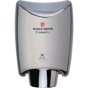 World Dryer K-97.A2 SMARTdri 120 Volts 10 AMP Infrared Sensor Activated High Speed Hand Dryer - Multi Nozzle Port Brushed Stainless Steel Commercial