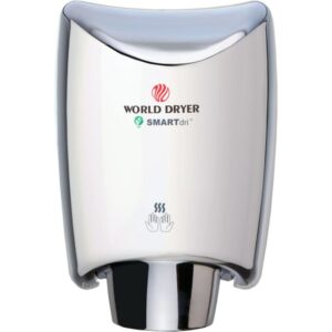 World Dryer K-97.A2 SMARTdri 120 Volts 10 AMP Infrared Sensor Activated High Speed Hand Dryer - Multi Nozzle Port Polished Stainless Steel Commercial