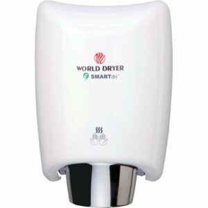 World Dryer K-97.A2 SMARTdri 120 Volts 10 AMP Infrared Sensor Activated High Speed Hand Dryer - Multi Nozzle Port White Commercial Bathroom