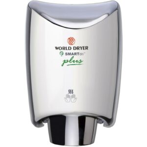 World Dryer K-97.P2 SMARTdri 120 Volts 10 AMP Infrared Sensor Activated High Speed Hand Dryer - Single Nozzle Port Polished Stainless Steel Commercial