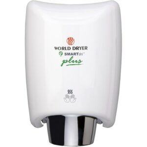 World Dryer K-97.P2 SMARTdri 120 Volts 10 AMP Infrared Sensor Activated High Speed Hand Dryer - Single Nozzle Port White Commercial Bathroom