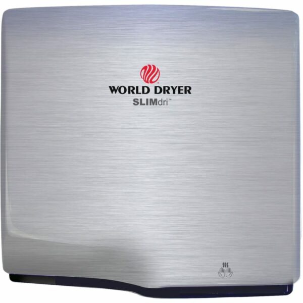 World Dryer L-97.A SLIMdri 240 Volt 8.3 AMP Infrared Sensor Activated High Speed Hand Dryer Brushed Stainless Steel Commercial Bathroom Accessories